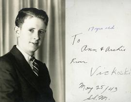 17 yrs old - To Ann & Archie from Vic Koski - May 25/43 S.S.M.